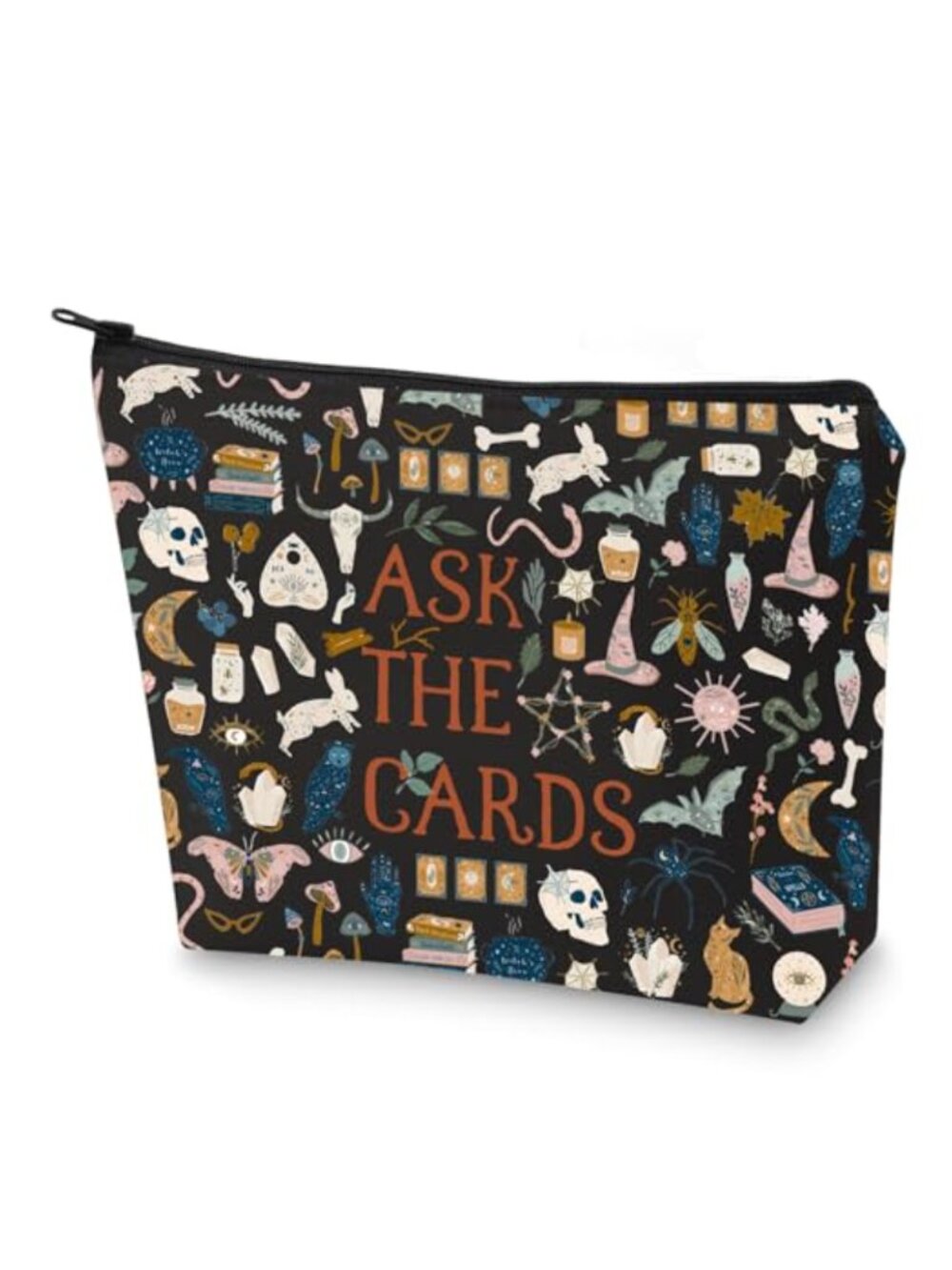 Tarot Card Storage Bag Witchy Makeup Pouch Zipper Travel Holder